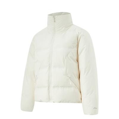 Li Ning CF Suo Dámská krátká péřová bunda Red Velvet Off-White AYMU472-5
