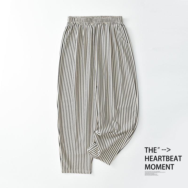 Damen 2024 Sommer Retro Gestreifte Micro Flare Freizeithose