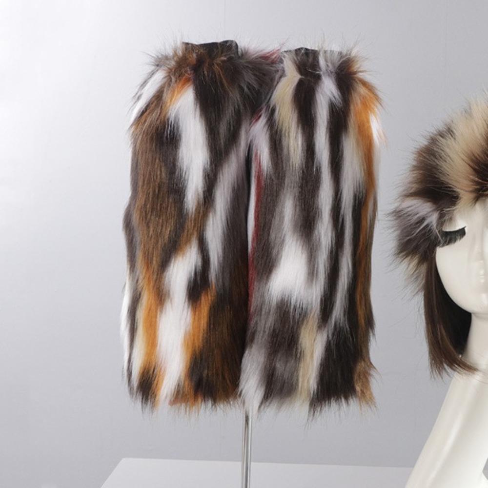 Faux Fur Furry Leg Warmers Sweet Thicken Warm Leg Cover Fashion Long Tube Stockings  Spicy Girls