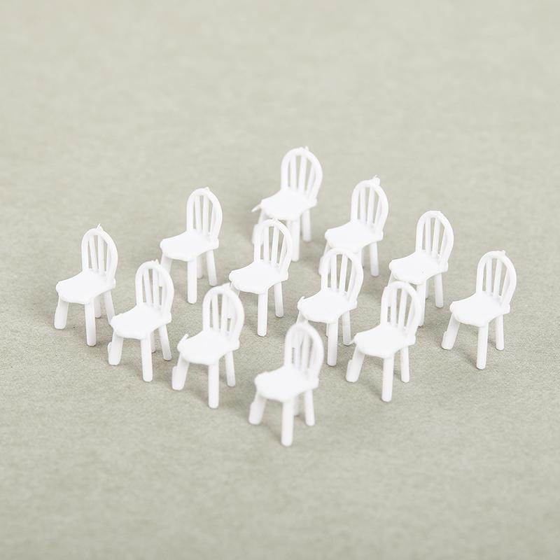8/10Pcs 1:75 Scale Dinning Miniature Chair Model Mini Dollhouse Furniture Decor