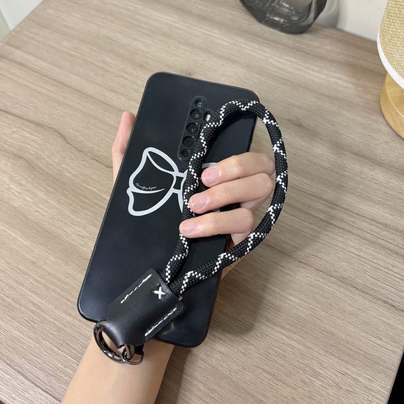 Premium Braided Lanyard With Leather Accent, Nylon Wrist Strap, Outdoor Anti-Lost Keychain, Secure Phone Tether With Clip Decora