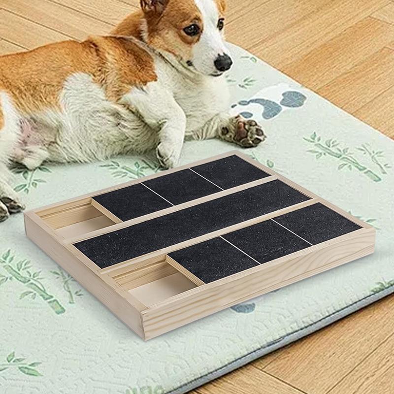 Dog Scratch Pad For Nails Scratching Dog Paw Square Sandpaper Pad With Treat Box Nail Grinder Scratcher Scratching Board