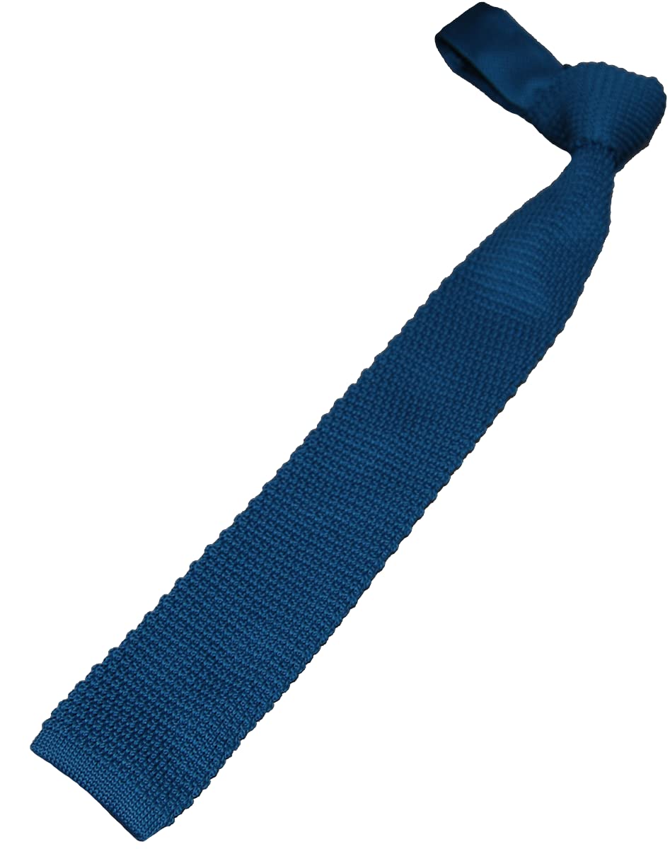 [0-STYLE.cravat] Knit Tie, Solid Color, Business Tie, Various Colors, Cool Biz (Turquoise)