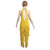 Mädchen Halter Ärmellos Rückenfrei Pailletten Stufig Quaste Tanz Jumpsuit Cha cha Latein Kostüm