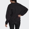 Adidas Originals Solid Color Zipper Decorated Round Neck Long Sleeve Sweatshirt Jacket Women Sweatshirts Black HF7428