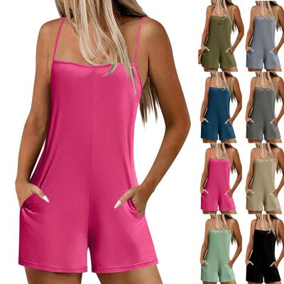 Γυναικείο Καθημερινό και Μοντέρνο Αμάνικο Τοπ Καμιζόλα με Τσέπη Φόρμα Σορτς Φόρμα Σορτς