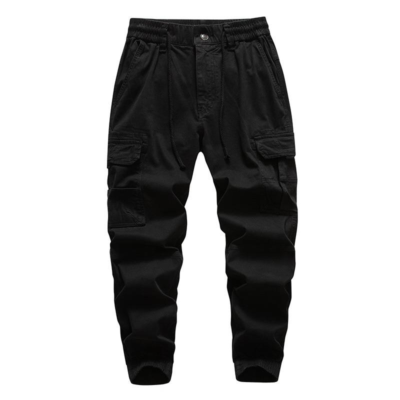 Men's Spring and Autumn Heavy Overalls Trendy Brand Retro Design Casual Men's Pants Loose Multi-bag Sports Leggings