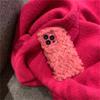 Ins Korean Cute Fuzzy Plush Pink Phone Case For Iphone 14 13 12 11 Pro Xs Max X Xr 7 8 Plus Winter Shockproof Soft Cover Funda