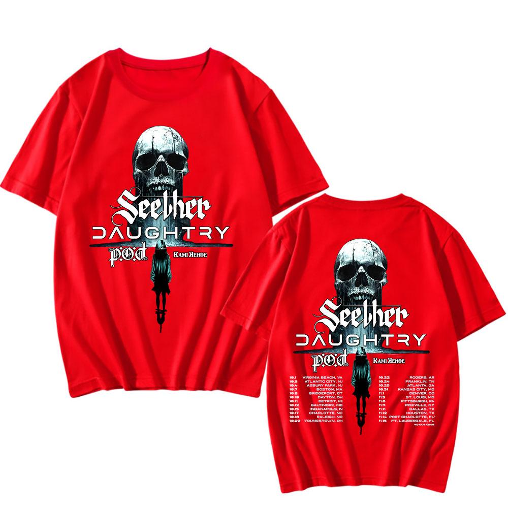 

SEETHER and DAUGHTRY Co-Headline Tour 2025 T-shirt Summer Cotton Short Sleeve Tshirts for Male Unisex Streetwear Men Clothing 4XL