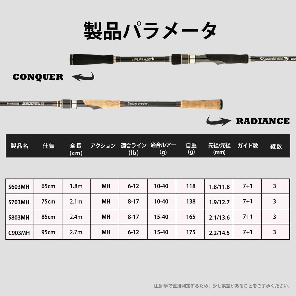 Dananier Conquer Sea Bass Rod, Spinning Rod, Fishing Rod, Lure Rod, Ultra Lightweight, Portable, Long Casting Rod, 1.8m/2.1m/2.4m/2.7m, Versatile Rod