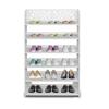 Wood-plastic Board Six Tiers Carved Shoe Rack White B Living Room Furniture
