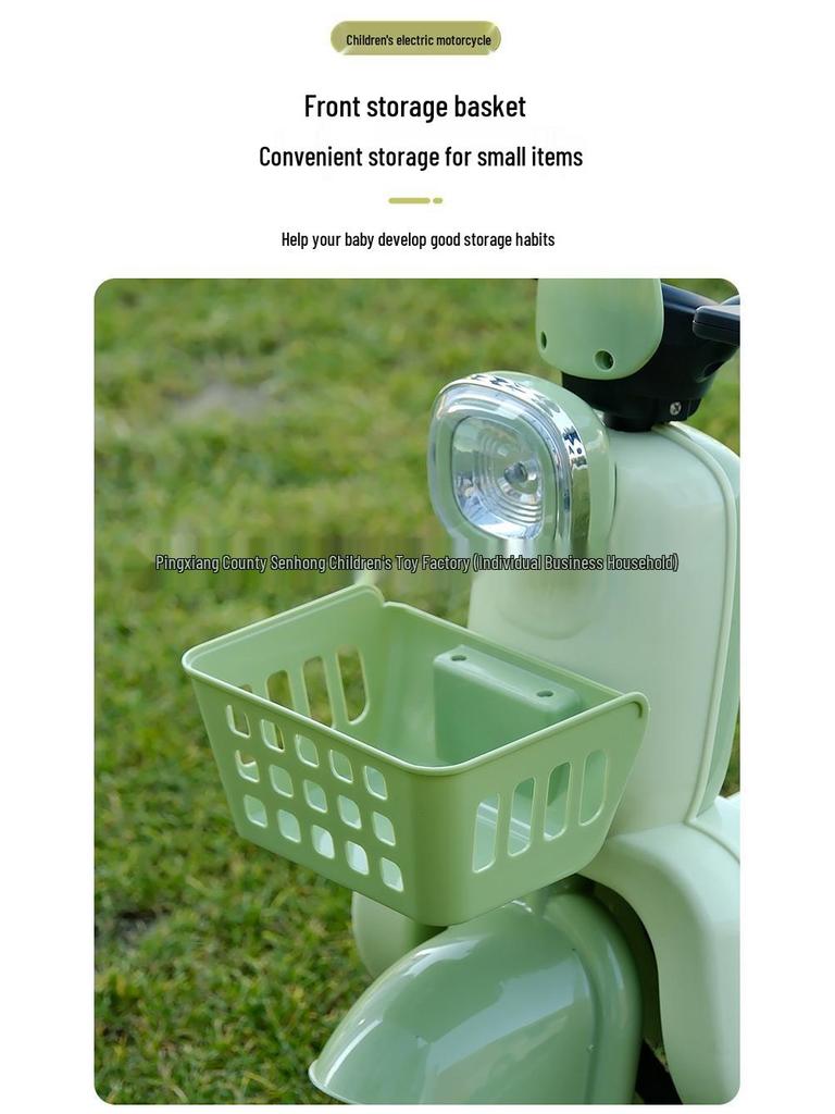 Double Electric Motorcycle for Kids - Battery-Powered Ride-On Toy