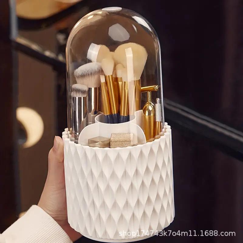 Suport rotativ pentru pensule de machiaj și organizator de cosmetice