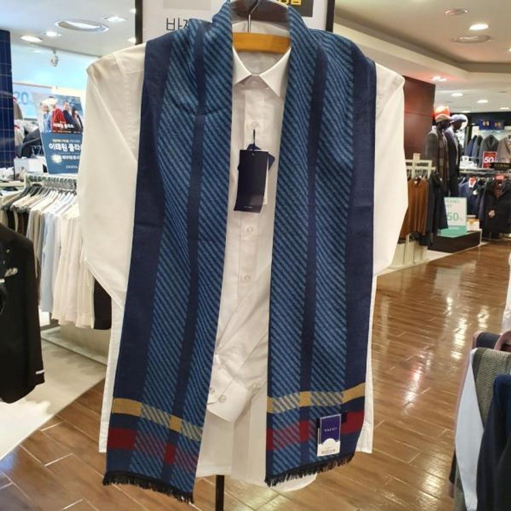 Men's Winter Soft, Not Too Thick, Nice-To-Taste Diagonal Striped Muffler VM1I3BR 108N0