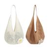 Casual Handmade Crochet Underarm Bag Hollow Out Large Capacity Mesh Tote Knitting Weaving Beach Bag for Shopping