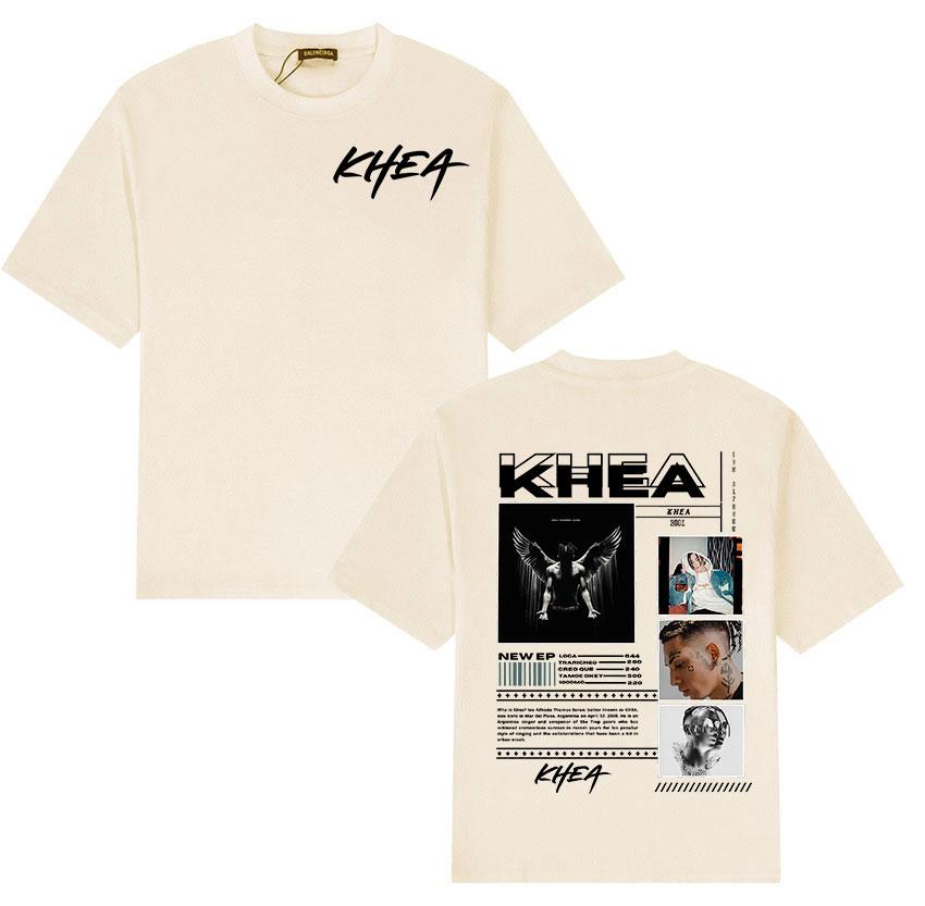 Rapper KHEA TOUR 2025 Graphic T-shirt, Men's Hip-hop Gothic Short-sleeved Retro Summer Print, 100% Pure Cotton Short-sleeved