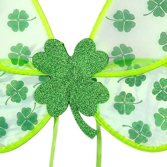 Aripi de Fluture cu Trifoi LED pentru Sf. Ziua Sfântului Patrick Curele Reglabile și Moduri de Lumină Programabile Costum pentru Spectacol pe Scenă Recuzită pentru Petrecere Festivă de Dans