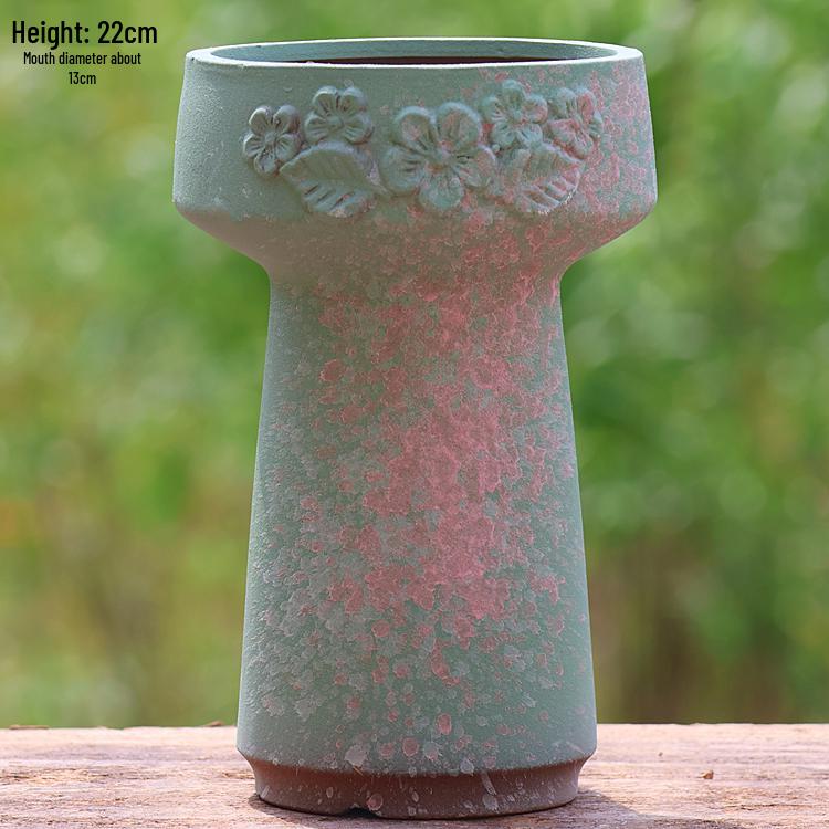 Minimalist Large Coarse Pottery Flower Pot for Succulents and Green Plants