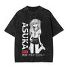 EVA Unit-01 Neon Genesis Evangelion Graphic Print T-shirt Men Women Vintage Washed Cotton Summer New Tee Streetwear Harajuku Style Loose Oversized Top