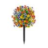 Artificial Violet Topiary Ball UV Resistant Violet Blooms Fake Evergreen Plants Flowers Brush with Ground Spike for Outdoor Indoor Garden Decor