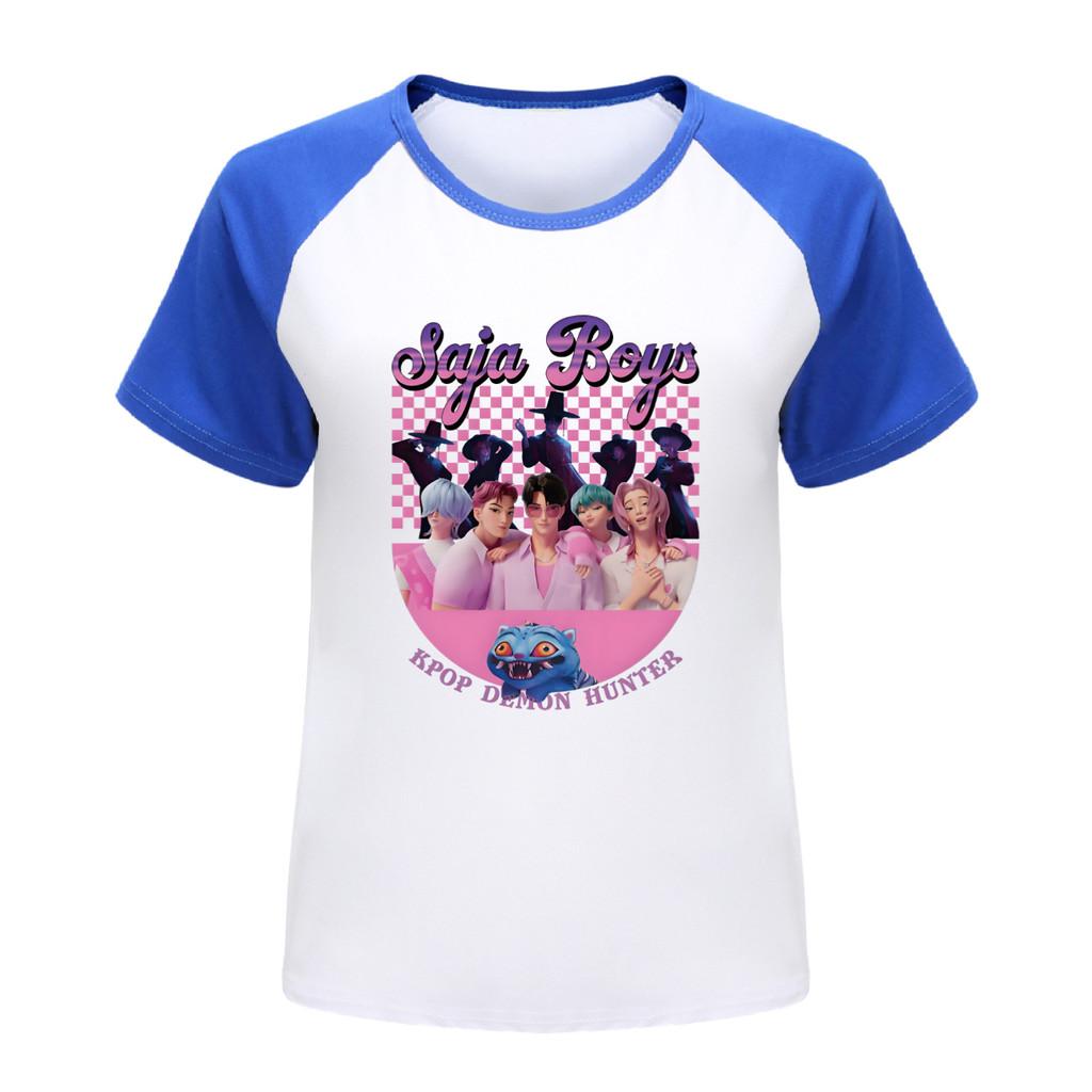 4911 Multi-color Kids Boys Girls Sajaboys Print Raglan Sleeves T-Shirt 100cm синий