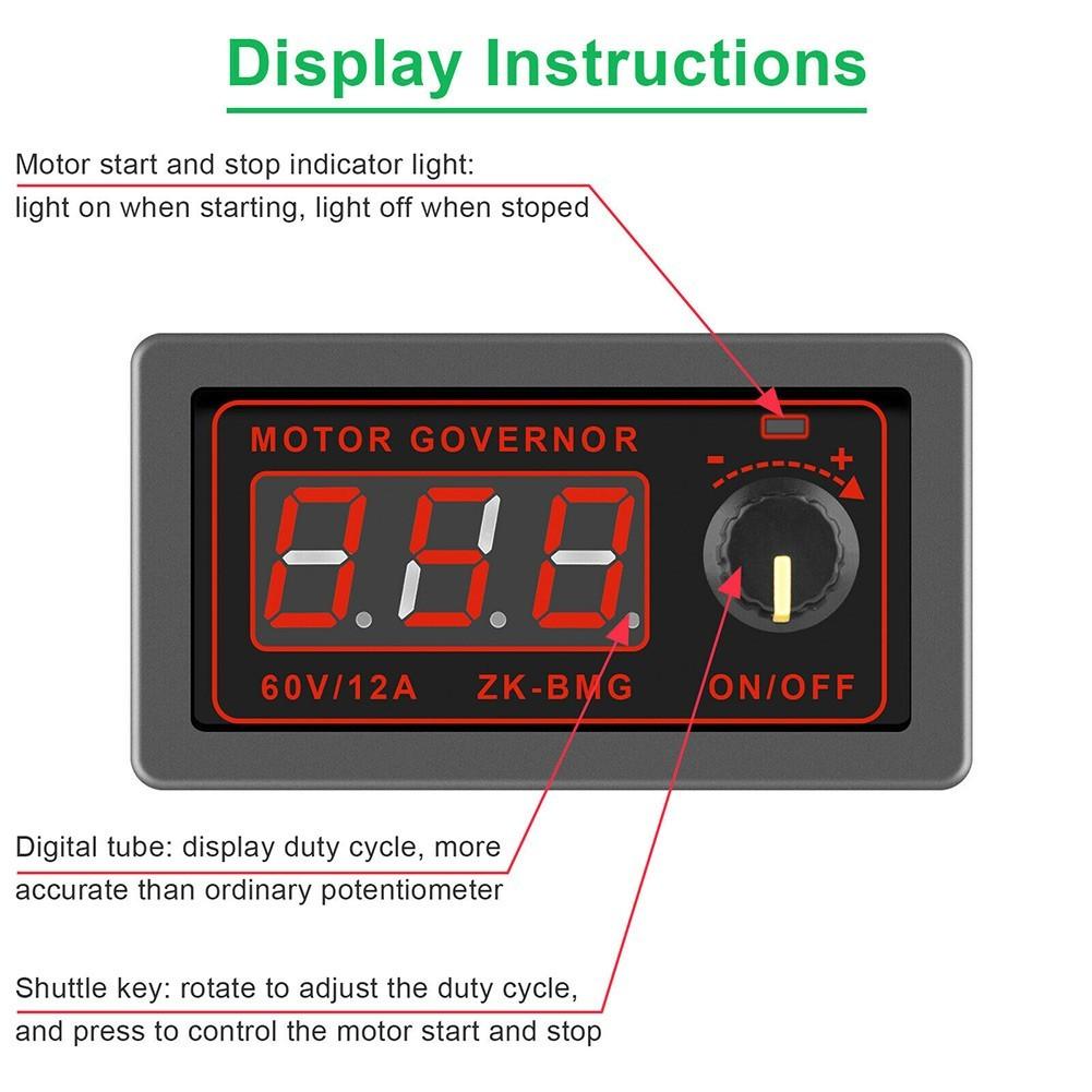 Motor Speed Controller PWM DC 12V 24V 60V 500W Adjustable Speed Regulator