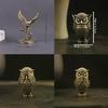 1 stuks Retro Koperen Dier Theehuisdier Desktop Ornament Antiek Massief Messing Uil Miniatuur Figuurtjes Huisdecoratie Ambachten