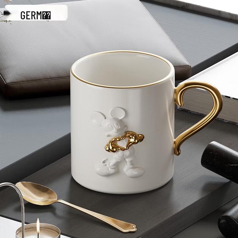 Germ Mickey Love Heart Embossed Glass Mug