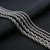 Unisex Edelstahl gedrehte Halskette - Titan schlichte Kette, farbecht, mehrere Größen