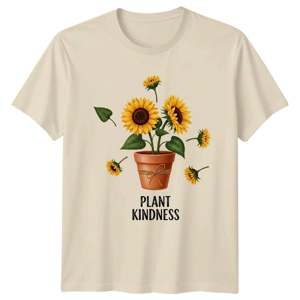 Plant Kindness Womens T-Shirt Sunflowers Gardening Mothers Day Gift For Her XXXXL