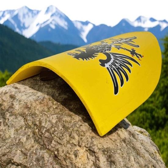 Medieval Germanic Eagle Shield Yellow  Black Knight Shield Handcrafted Steel Metal Handmade Shield