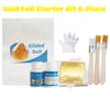 Gold Leaf Starter Kit 7-Piece - Gilding Glue/Protective Varnish/Deco Sheets | DIY Beginner Set for Crafts/Nails/Furniture