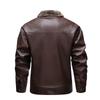 Neuer Mantel, dicke Samtlederjacke, Herbst- und Winter-Herrenlederjacke, leichte Business-Casual-Lederjacke mit eckigem Kragen, modisch und vielseitig