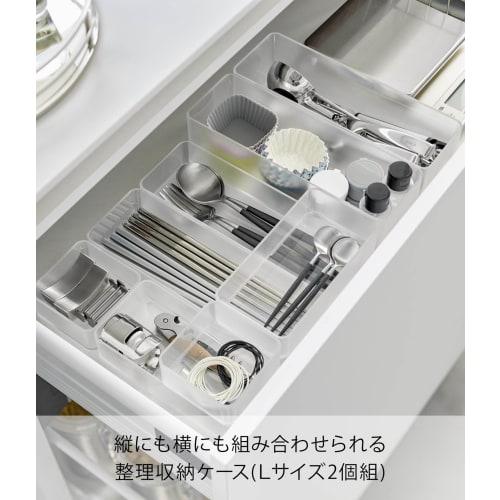 Yamazaki Tower Stackable Drawer Organizer, Large, Set of 2, White, Approx. W8 x D24 x H3.7cm, Cutlery Storage, Desk Tray, 3644