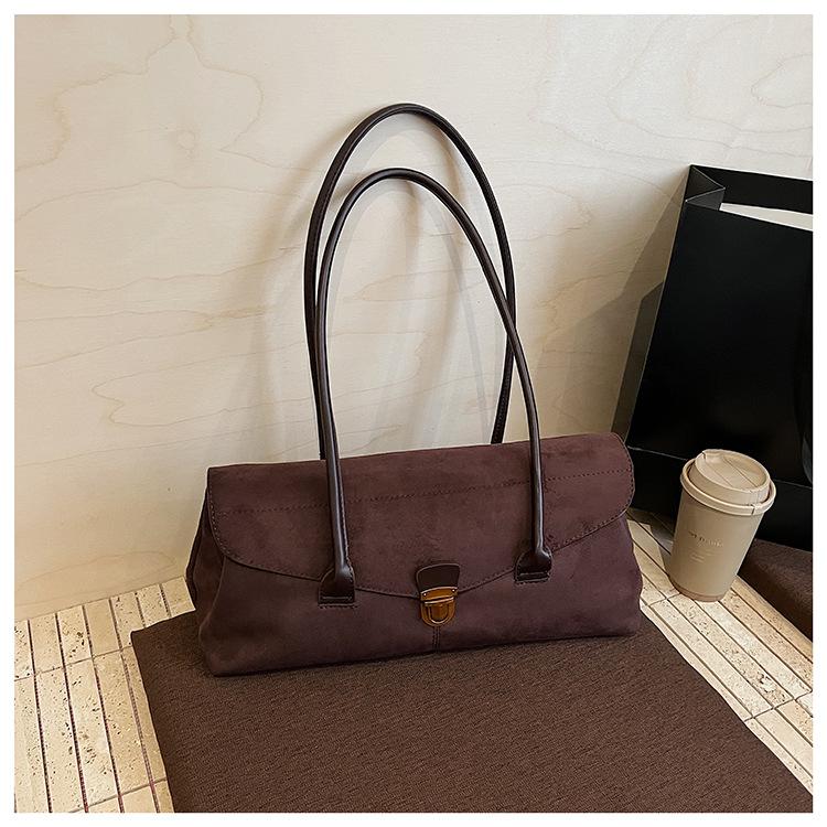 Retro High Beauty Fashi Women s Bag Bowling Single Shoulder Underarm Bag Niche Matte Tote Bag Brown кофейный