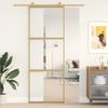 VidaXL Gold Sliding Door 76x205 Cm Clear ESG Glass and Aluminium 155148