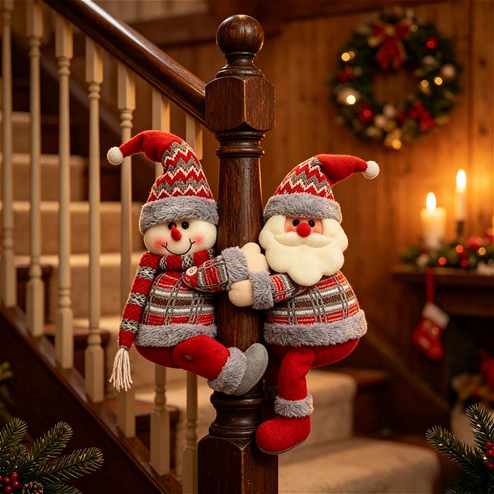 Santa Claus Curtain Decoration Dolls Christmas Plush Curtain Buckles Window Decorations Suitable for Christmas Party Gifts