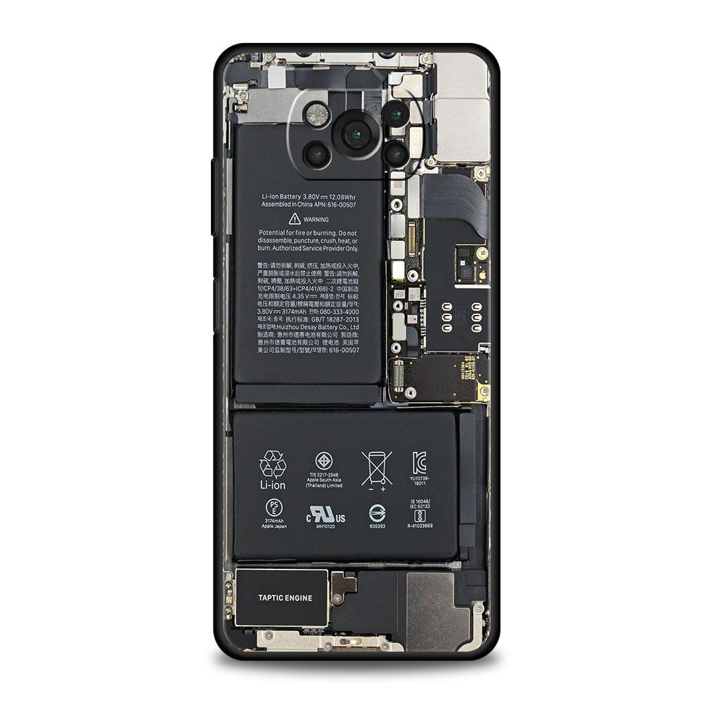 Main Circuit Board Pattern Phone Case for Xiaomi Poco F7 F6 F5 F4 F3 X6 X5 X4 X3 NFC F7 Ultra M4 C51 C55 GT 5G Soft TPU Cover