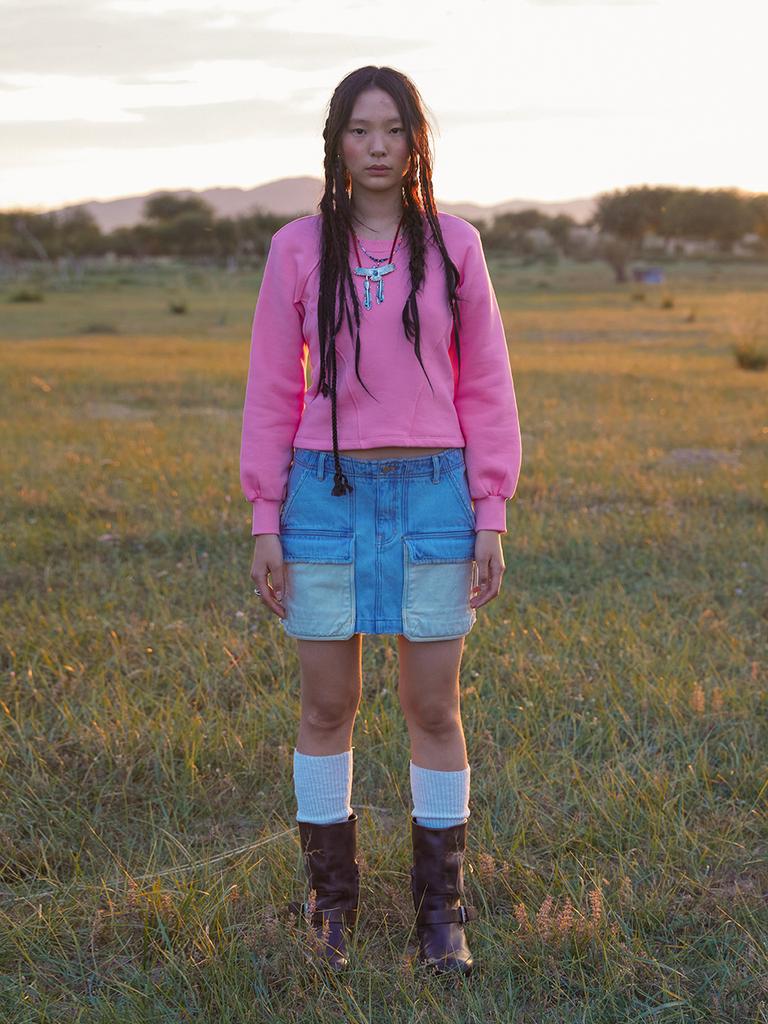 ASIF CALIE Back String Sweatshirt Pink