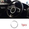 Steering Wheel Horn Button Ring Silver Alloy Trim 2017-2020 1X For Jaguar F-pace