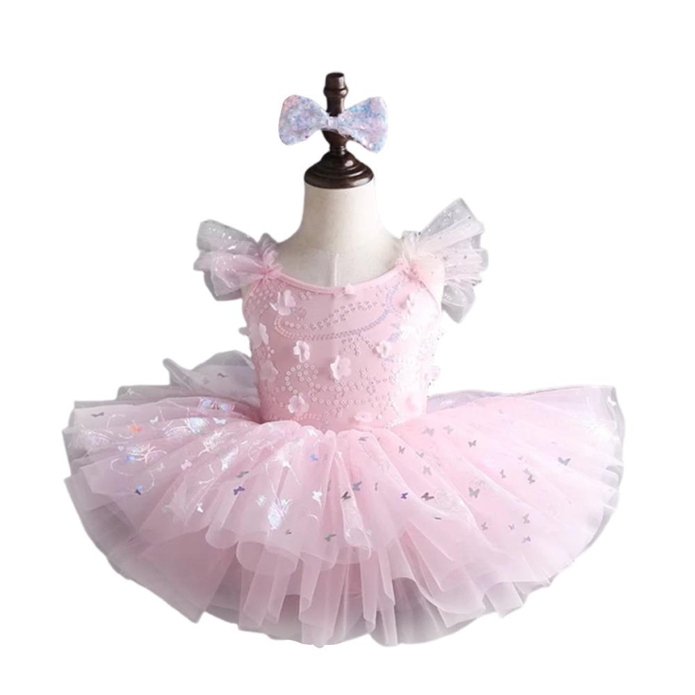

Sequin Kids Ballet Dress Modern Performance Clothes Fashion Dance Costumes Girls 110CM розовый