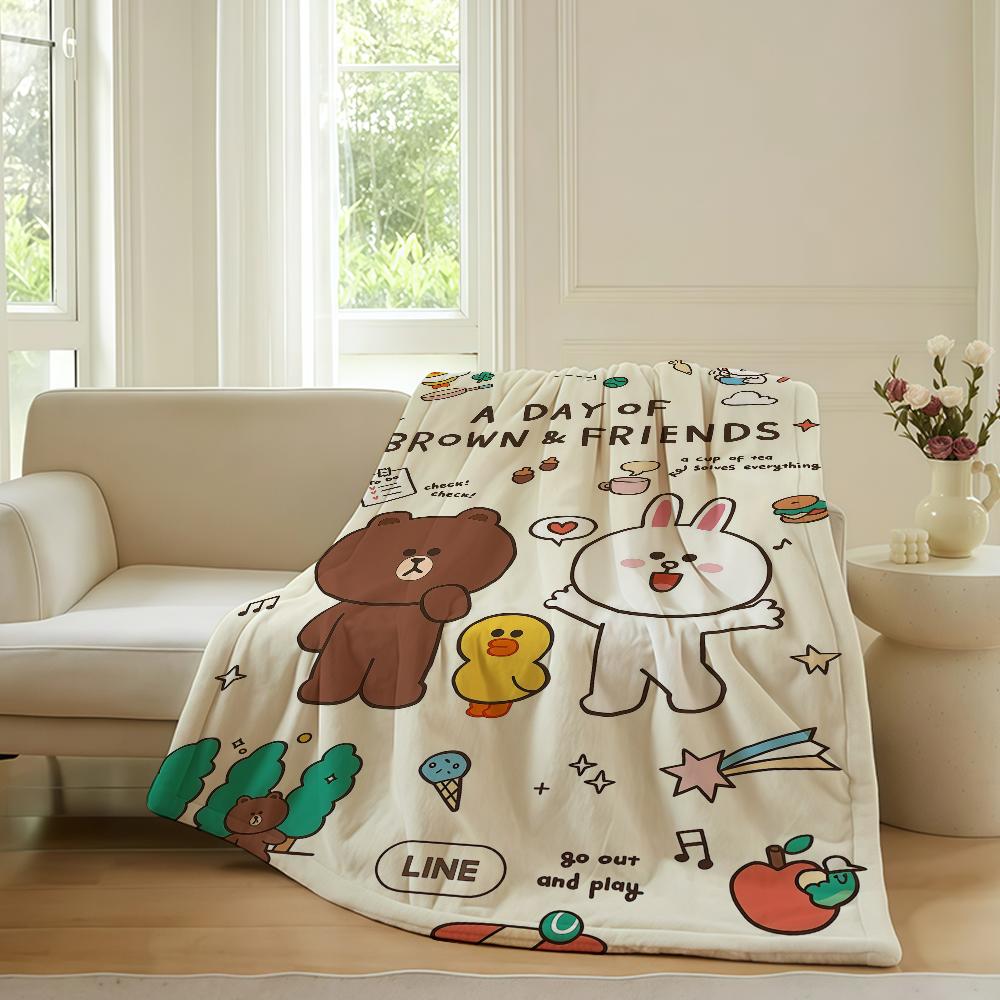 Kreslená roztomilá C Cony B Brown Deka Na Pohovku Kancelář Postel Letadlo Cestování Spánek Čtení Relaxace Kempování Měkká A Teplá