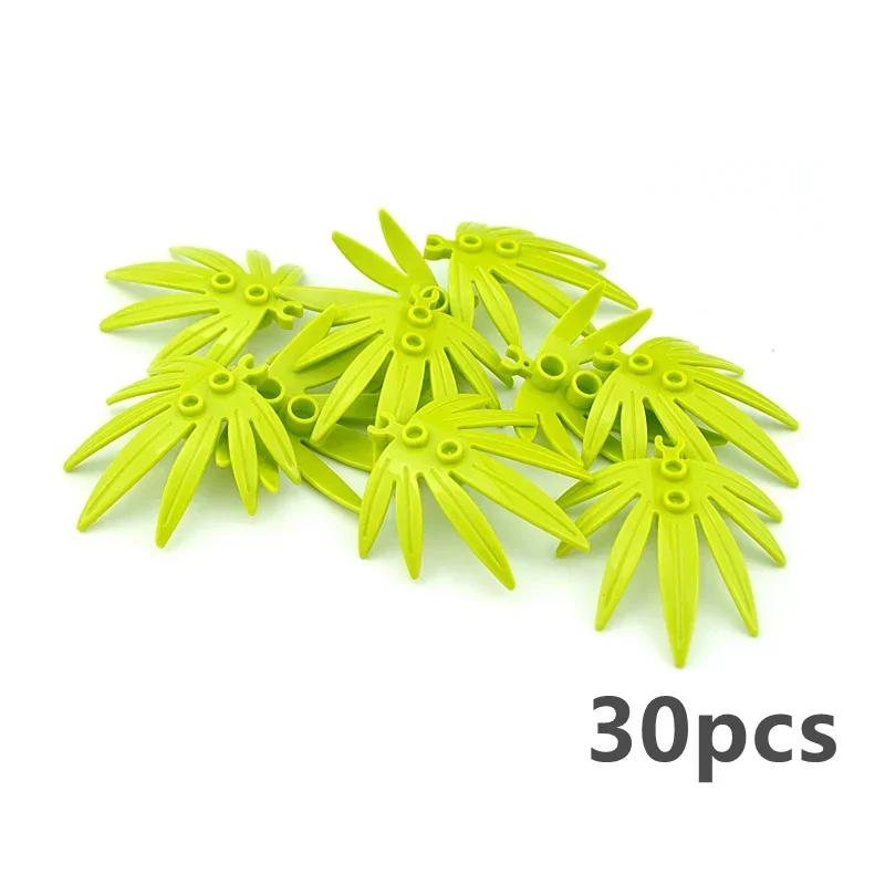 MOC Coconut palm leaves Accessories DIY City Bricks Leaves Building Blocks Set Plant Tree Grass Flower leaf Garden Scene