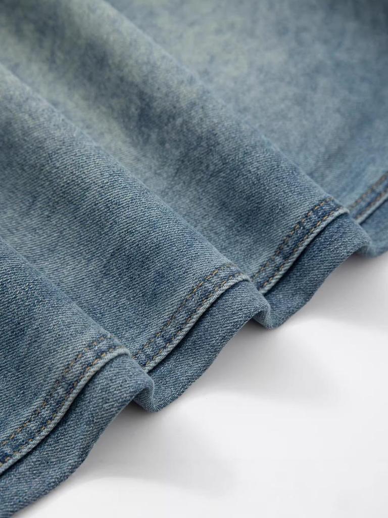 Retro Blue High-Waisted Cropped Harem Jeans for Women