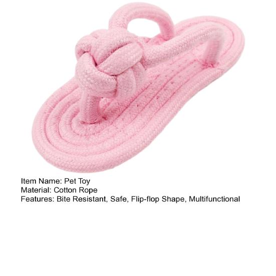 Yousheng Rope Flip-Flop Pet Toy Cotton Rope Dog Chew Toy Slipper Shape Puppy Teething Toy for Dogs Teeth Cleaning And Boredom Relief