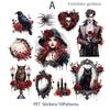 20pcs/pack Dark Witch PET Stickers Collage Vintage Scrapbooking Materials Decor Junk Journal DIY Sticker Stationery