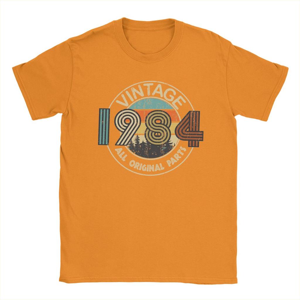 Unique Vintage 1984 All Original Parts Birthday Gift T-Shirts Men O Neck Cotton T Shirt 40 Years Old Tee Shirt Gift Tops
