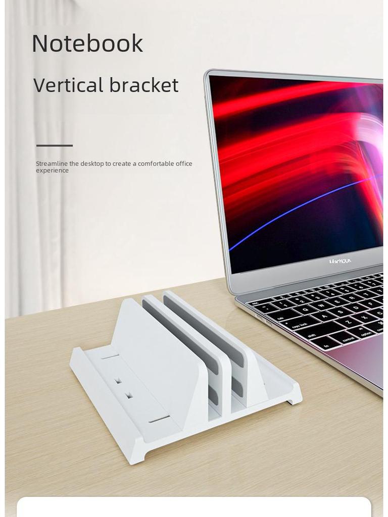 3-in-1 Aluminum Vertical Stand for Laptop, Tablet, and Phone Storage