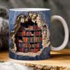 350ml 3D Bookshelf Mug Funny Ceramic Mug for Book Lovers Multi-Purpose Ceramic Cup Water Cup Home Tea Milk Cups Conainers
