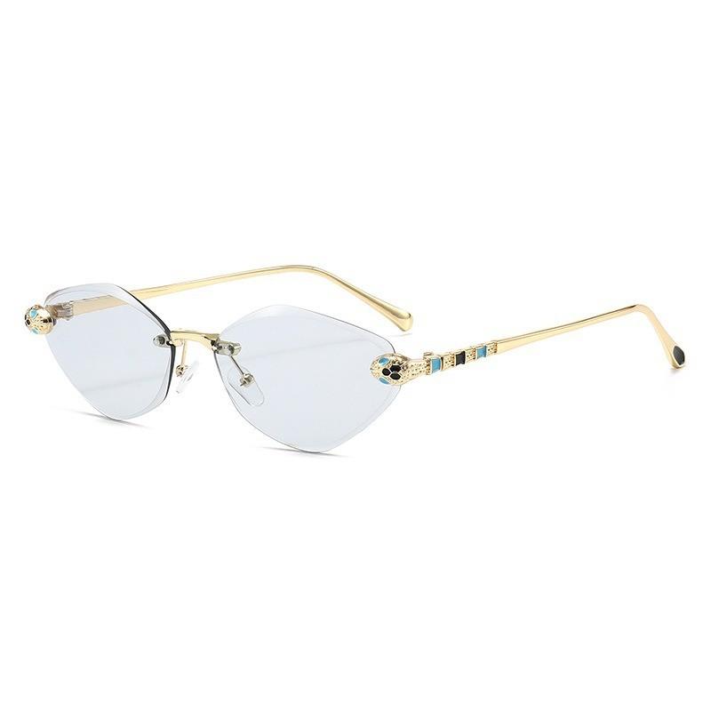 Geometric Square Metal Frame Sunglasses With Uv400 Protection For Fashionable Outdoor Activities